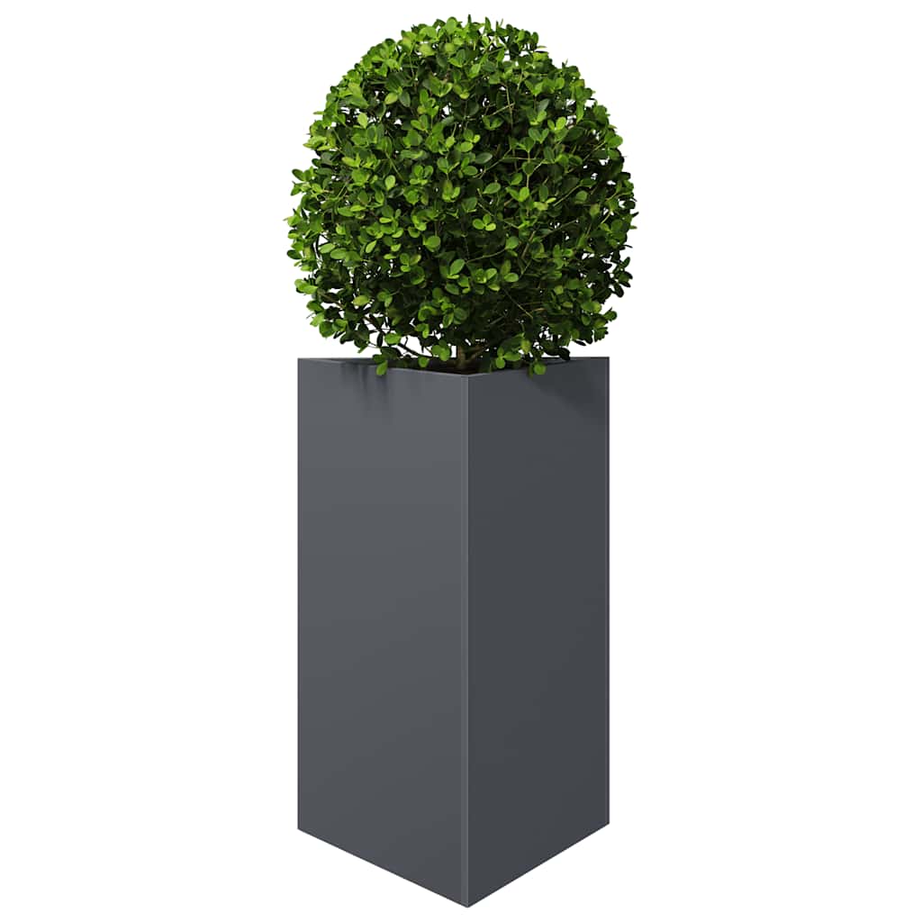 vidaXL Garden Planter Anthracite Triangular 50x43x75 cm Steel