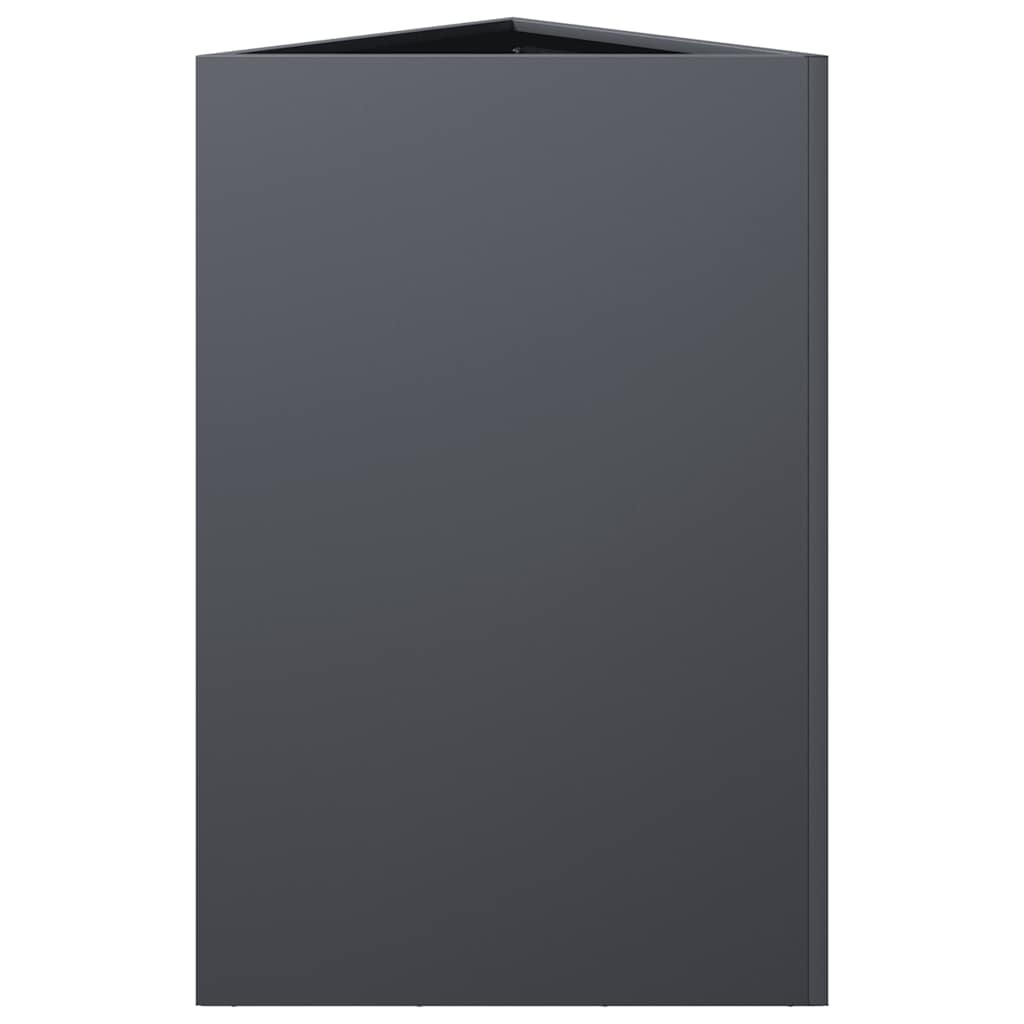 vidaXL Garden Planter Anthracite Triangular 50x43x75 cm Steel
