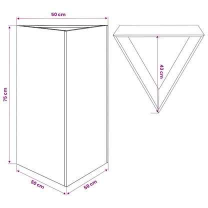 vidaXL Garden Planter Anthracite Triangular 50x43x75 cm Steel