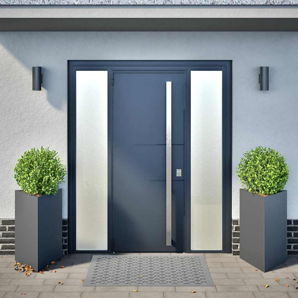 vidaXL Garden Planters 2 pcs Anthracite Triangular 50x43x75 cm Steel