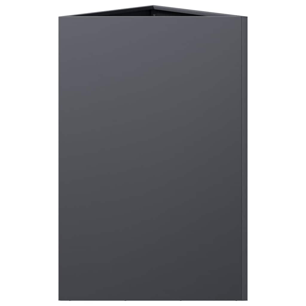 vidaXL Garden Planters 2 pcs Anthracite Triangular 50x43x75 cm Steel