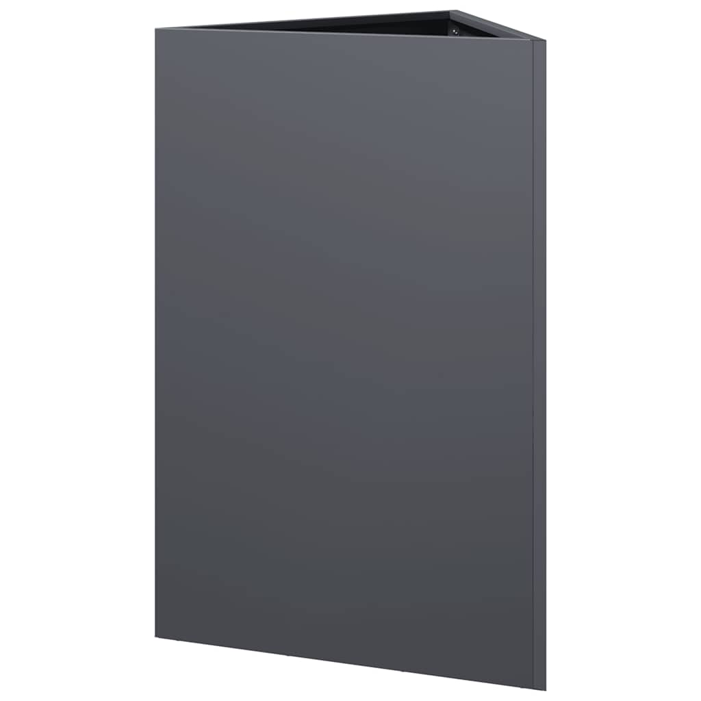 vidaXL Garden Planters 2 pcs Anthracite Triangular 50x43x75 cm Steel