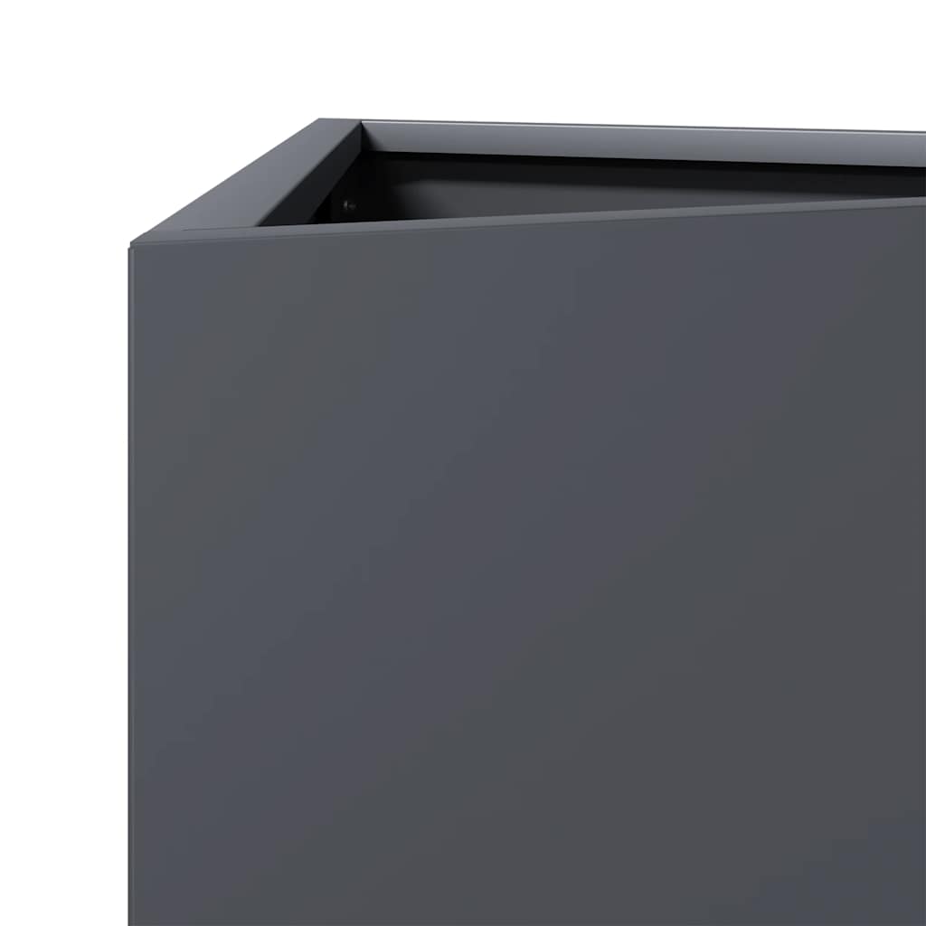 vidaXL Garden Planters 2 pcs Anthracite Triangular 50x43x75 cm Steel