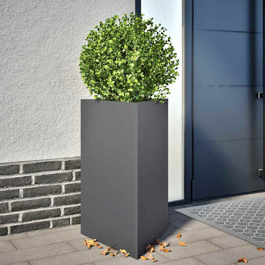 vidaXL Garden Planters 2 pcs Anthracite Triangular 50x43x75 cm Steel