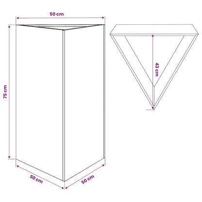 vidaXL Garden Planter Triangular 50x43x75 cm Stainless Steel