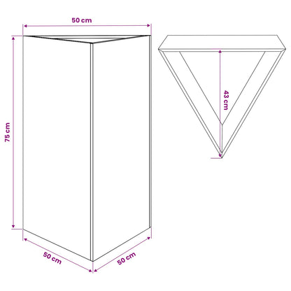 vidaXL Garden Planter Triangular 50x43x75 cm Stainless Steel