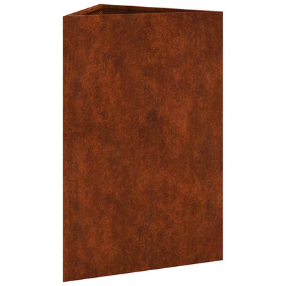 vidaXL Garden Planters 2 pcs Triangular 50x43x75 cm Weathering Steel
