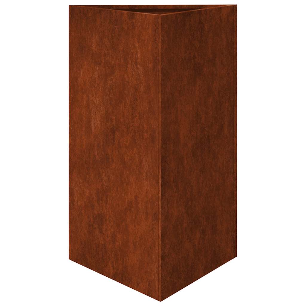 vidaXL Garden Planters 2 pcs Triangular 50x43x75 cm Weathering Steel