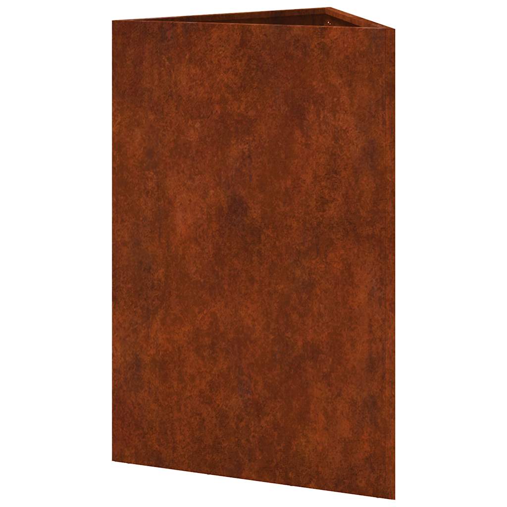vidaXL Garden Planters 2 pcs Triangular 50x43x75 cm Weathering Steel
