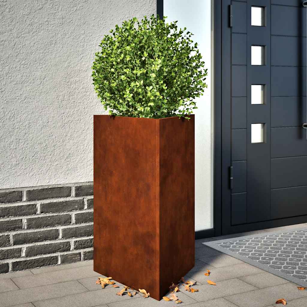 vidaXL Garden Planters 2 pcs Triangular 50x43x75 cm Weathering Steel