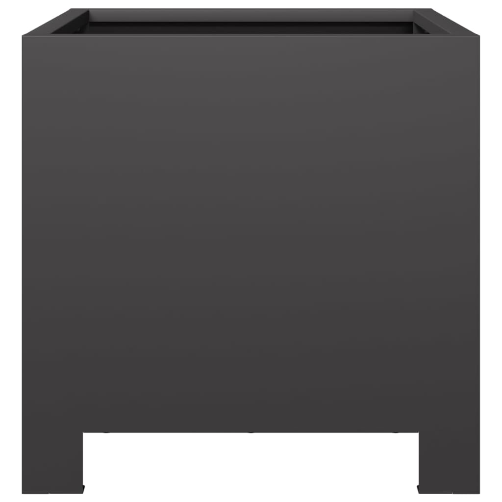 vidaXL Garden Planters 2 pcs Black 30x30x30 cm Steel