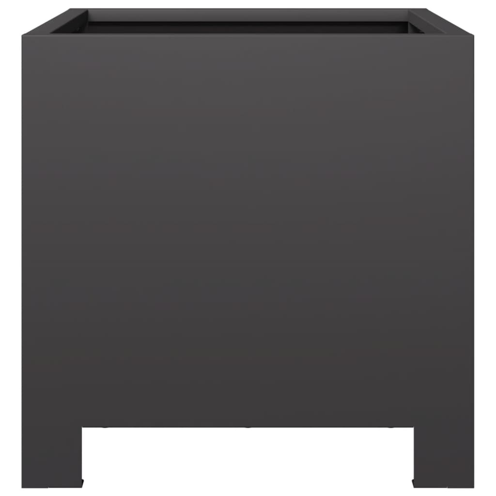 vidaXL Garden Planters 2 pcs Black 30x30x30 cm Steel