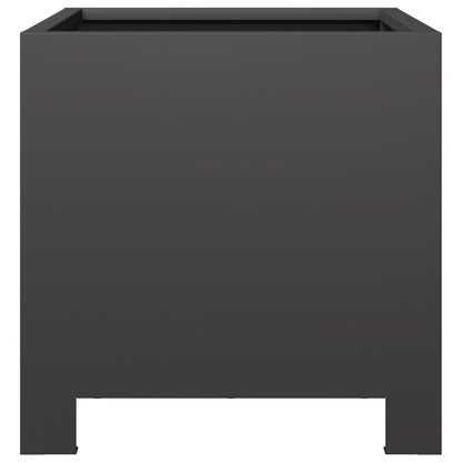 vidaXL Garden Planters 2 pcs Black 30x30x30 cm Steel