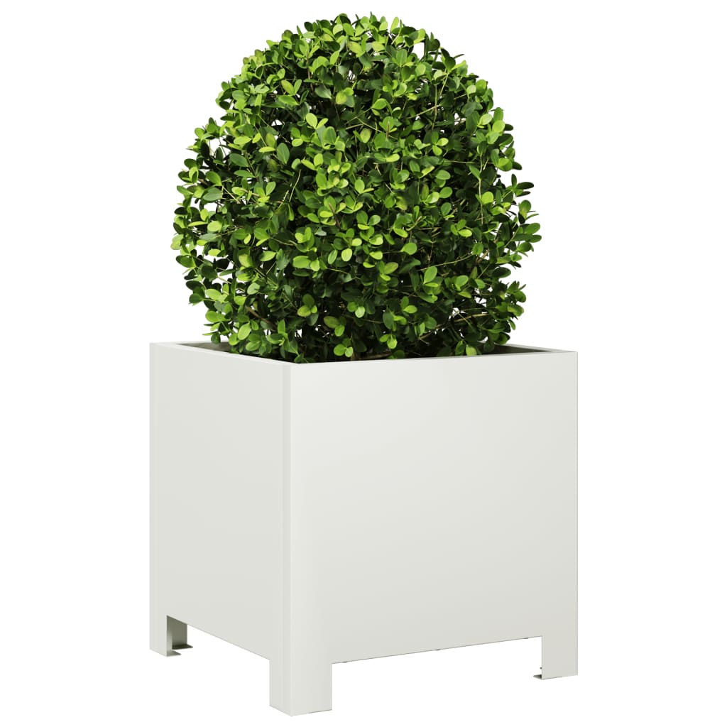 vidaXL Garden Planter White 30x30x30 cm Steel