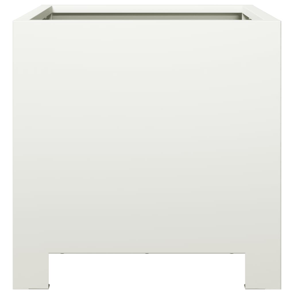 vidaXL Garden Planter White 30x30x30 cm Steel