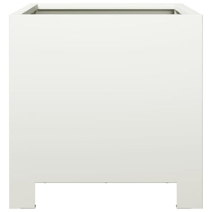 vidaXL Garden Planter White 30x30x30 cm Steel
