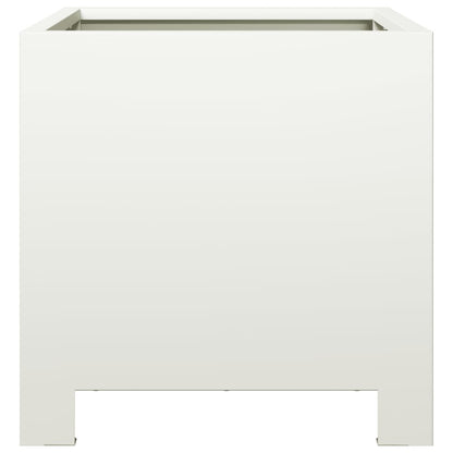 vidaXL Garden Planter White 30x30x30 cm Steel