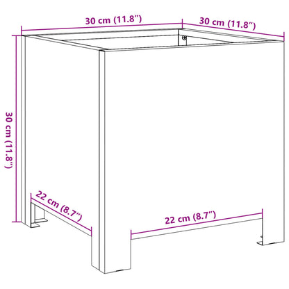 vidaXL Garden Planter White 30x30x30 cm Steel