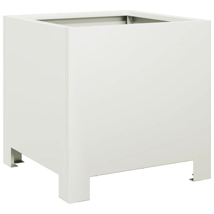 vidaXL Garden Planters 2 pcs White 30x30x30 cm Steel
