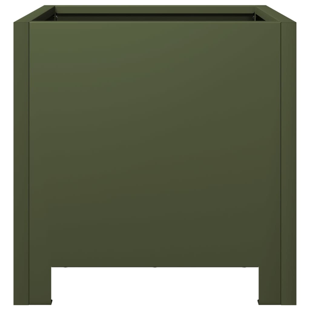 vidaXL Garden Planter Olive Green 30x30x30 cm Steel
