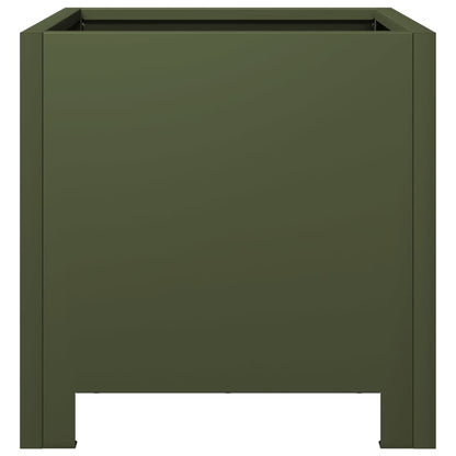 vidaXL Garden Planter Olive Green 30x30x30 cm Steel