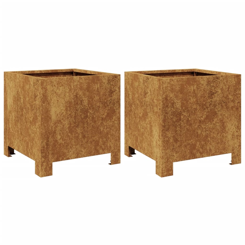 vidaXL Garden Planters 2 pcs 30x30x30 cm Weathering Steel
