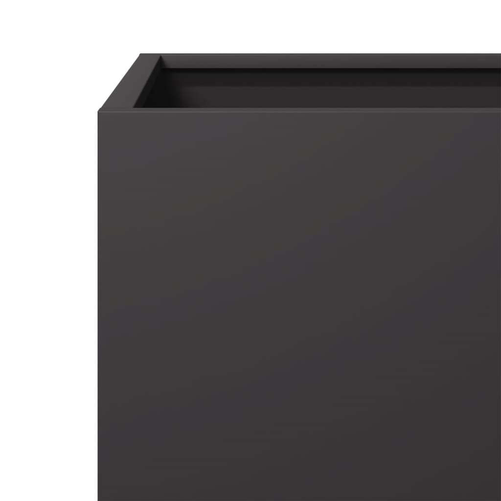 vidaXL Garden Planter Black 50x50x50 cm Steel