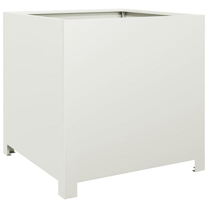 vidaXL Garden Planter White 50x50x50 cm Steel