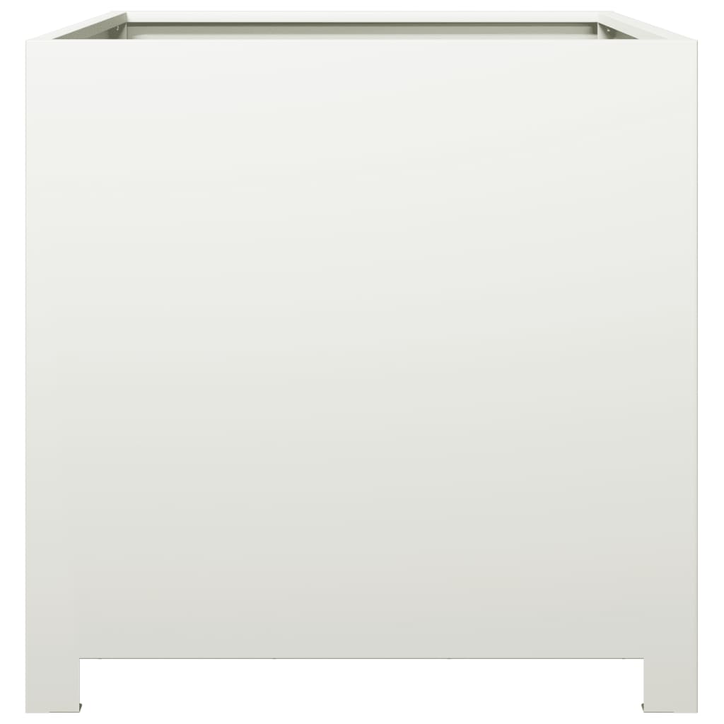 vidaXL Garden Planter White 50x50x50 cm Steel