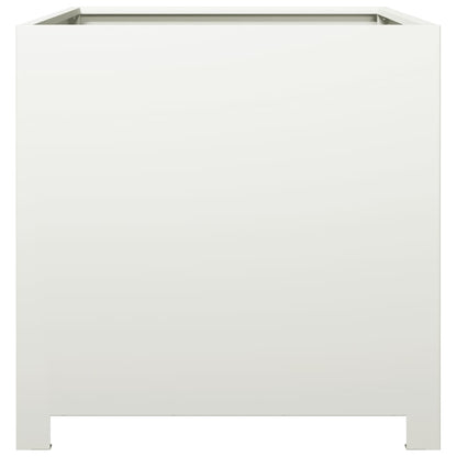 vidaXL Garden Planter White 50x50x50 cm Steel