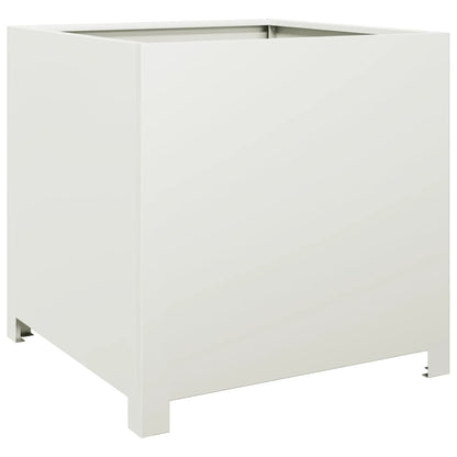 vidaXL Garden Planter White 50x50x50 cm Steel