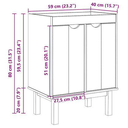 vidaXL Bathroom Sink Cabinet OTTA 59x40x80 cm Solid Wood Pine
