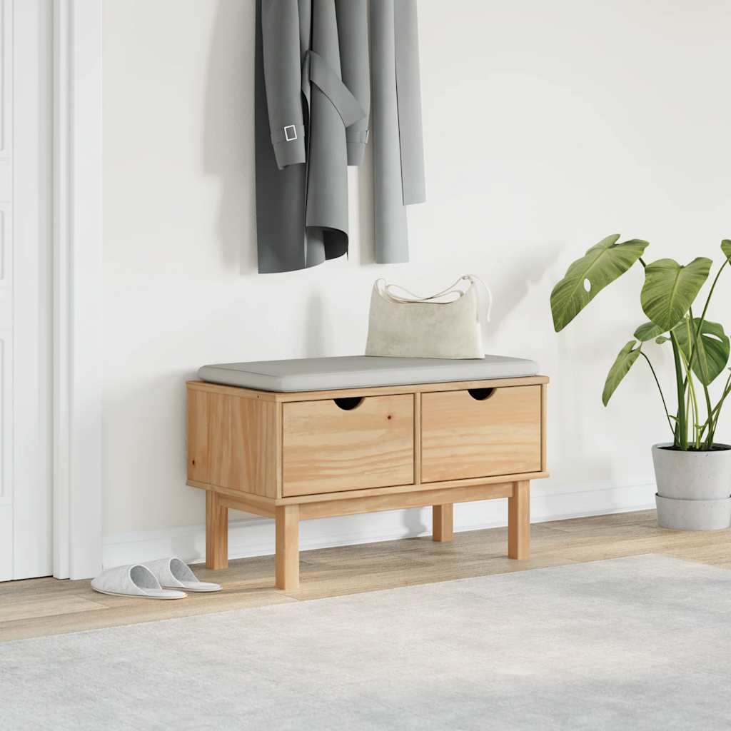 vidaXL Hallway Bench "OTTA" 80x40x45 cm Solid Wood Pine
