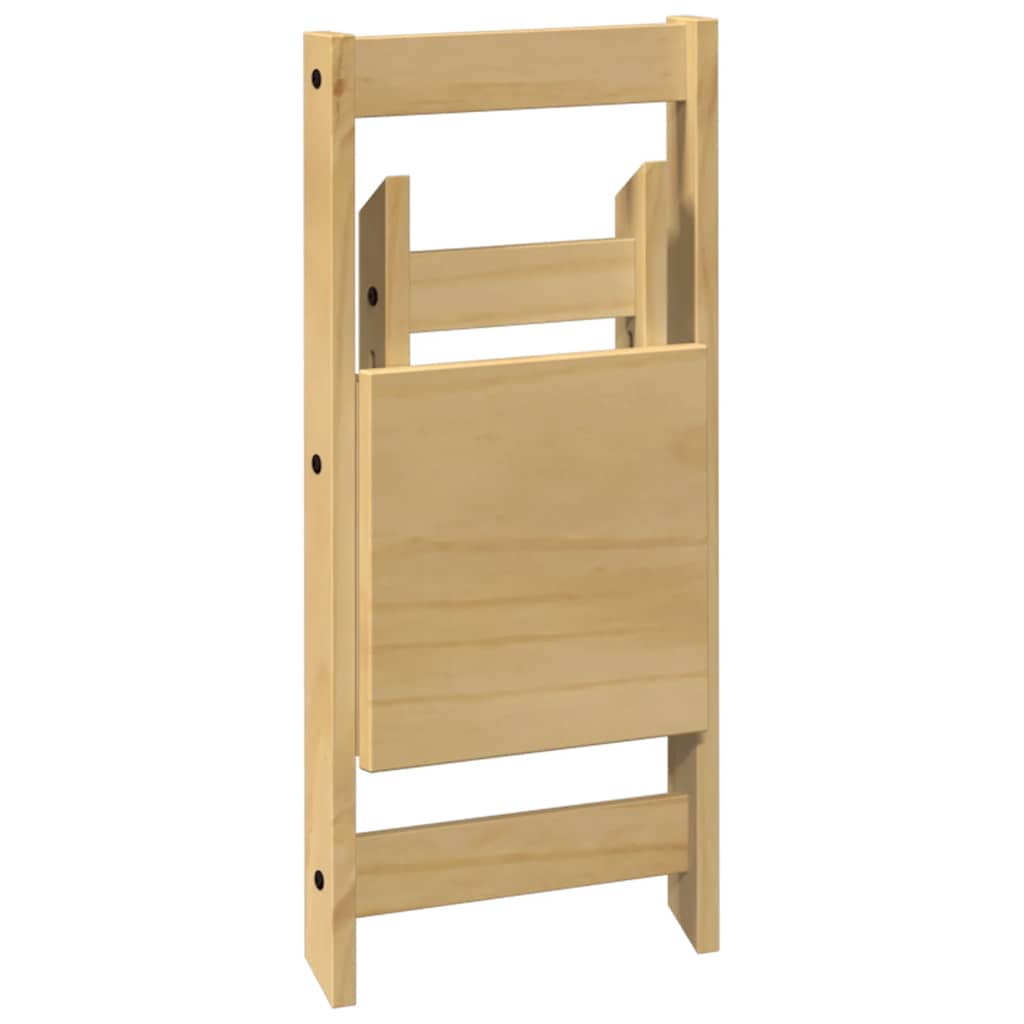 vidaXL Dining Chairs Foldable 4 pcs Corona Wax Brown Solid Wood Pine