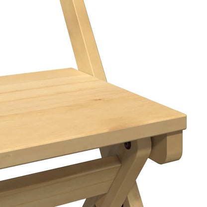 vidaXL Dining Chairs Foldable 4 pcs Corona Wax Brown Solid Wood Pine