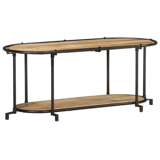 vidaXL TV Cabinet 100x42x40 cm Solid Wood Rough Mango