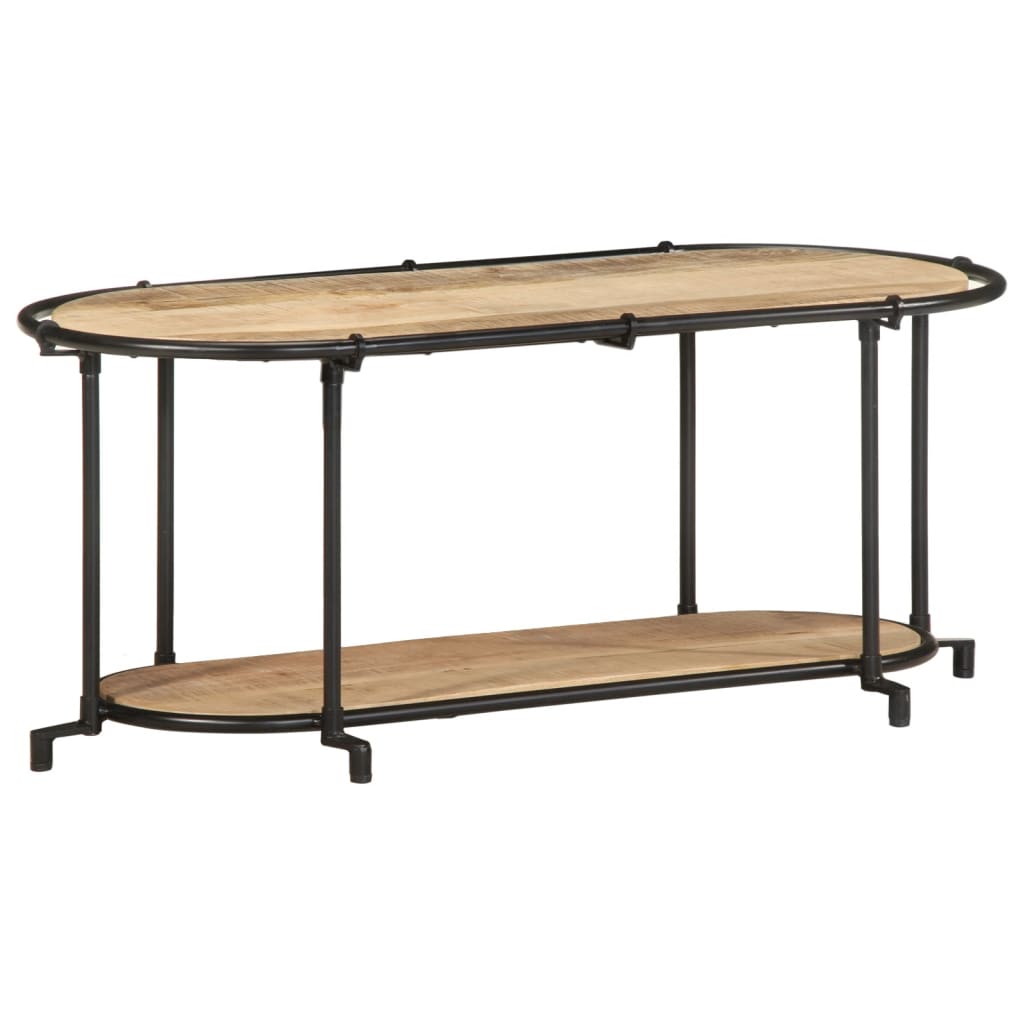 vidaXL TV Cabinet 100x42x40 cm Solid Wood Rough Mango