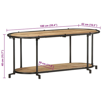 vidaXL TV Cabinet 100x42x40 cm Solid Wood Rough Mango