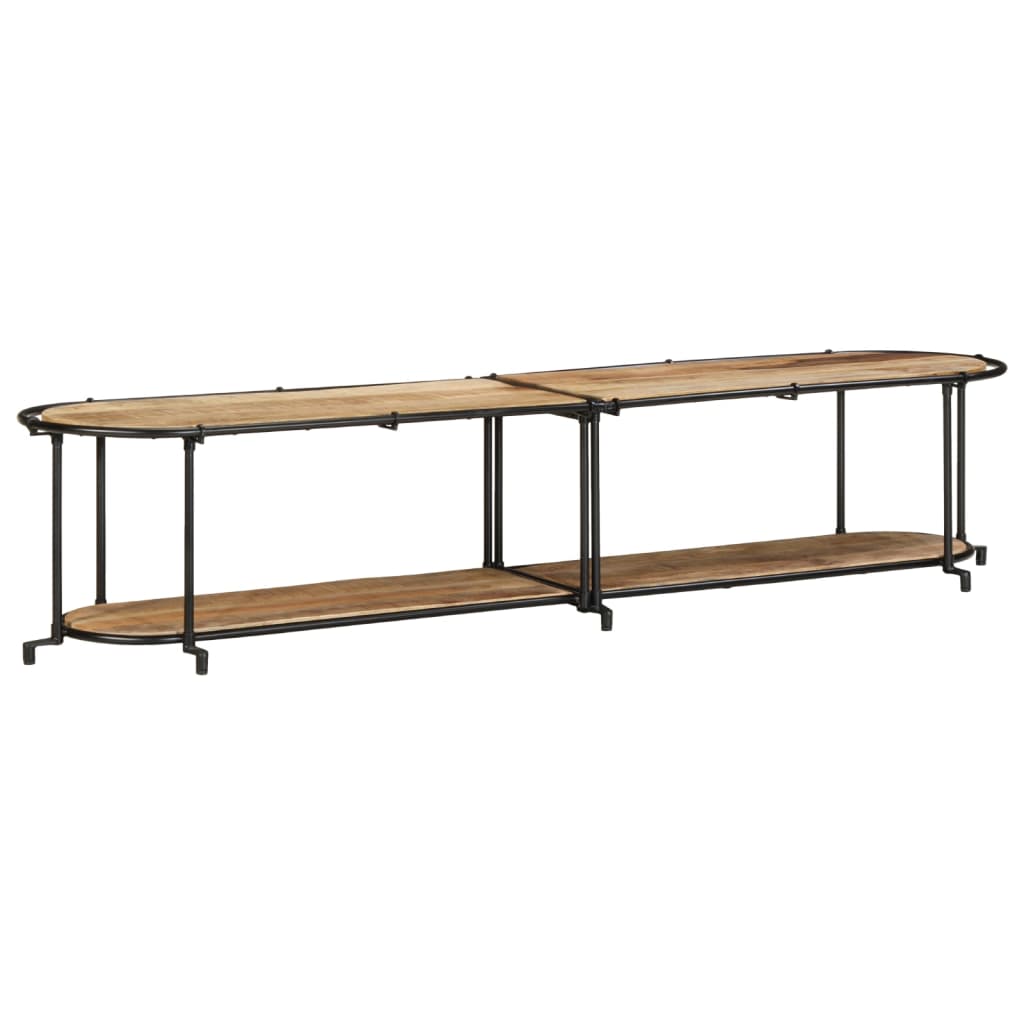 vidaXL TV Cabinet 200x42x40 cm Solid Wood Rough Mango
