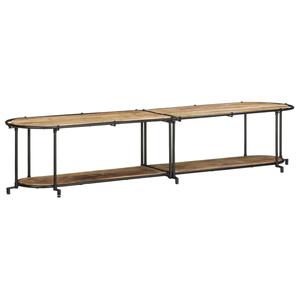 vidaXL TV Cabinet 200x42x40 cm Solid Wood Rough Mango