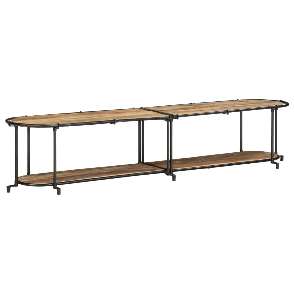 vidaXL TV Cabinet 200x42x40 cm Solid Wood Rough Mango