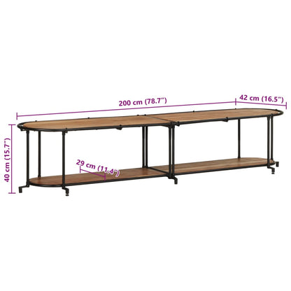 vidaXL TV Cabinet 200x42x40 cm Solid Wood Acacia