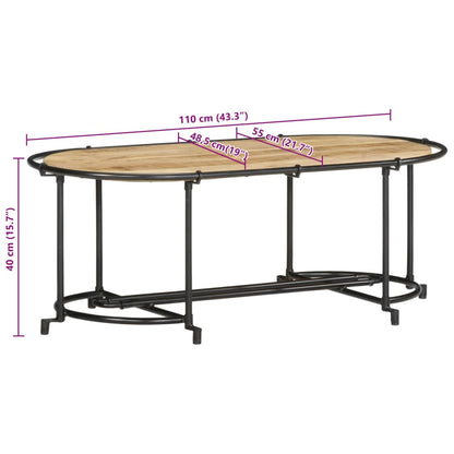 vidaXL Coffee Table 110x55x40 cm Solid Wood Rough Mango