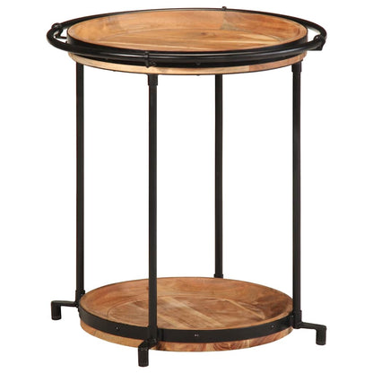 vidaXL Side Table Ø55x60 cm Solid Wood Acacia