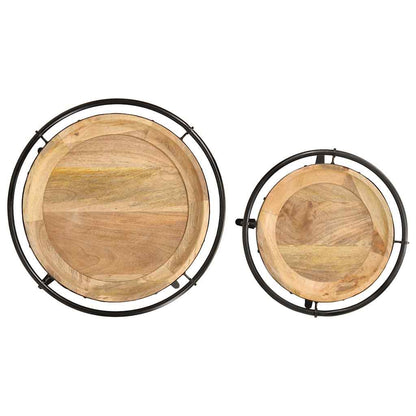 vidaXL 2 Piece Side Table Set Solid Wood Mango
