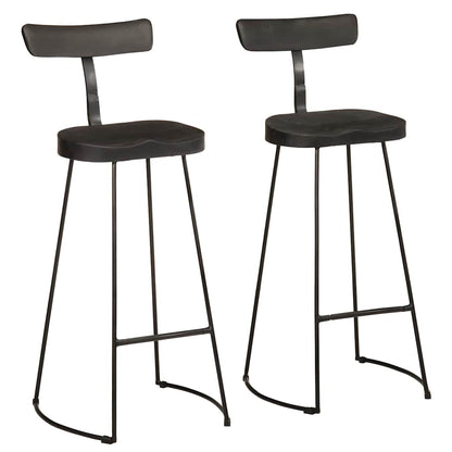 vidaXL Bar Stools 2 pcs Black 49x43x103 cm Solid Wood Mango