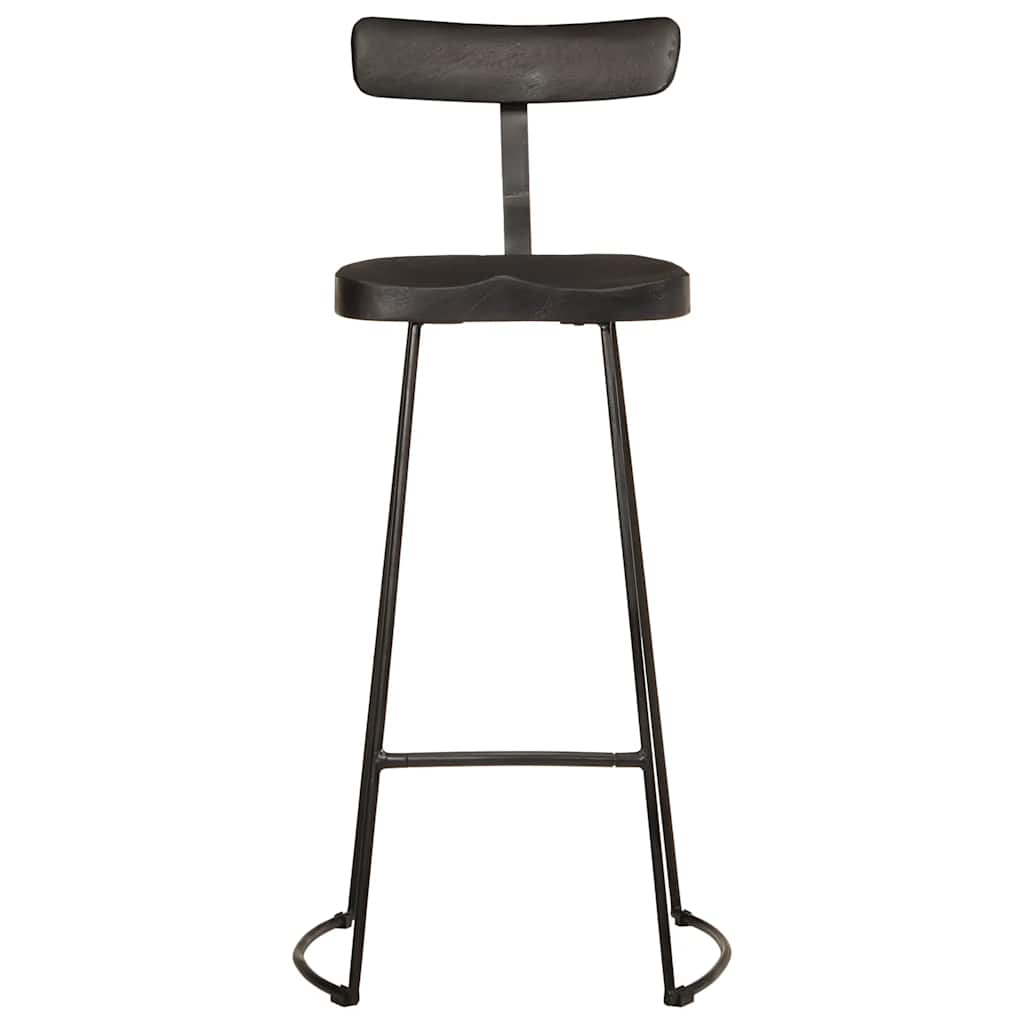 vidaXL Bar Stools 2 pcs Black 49x43x103 cm Solid Wood Mango