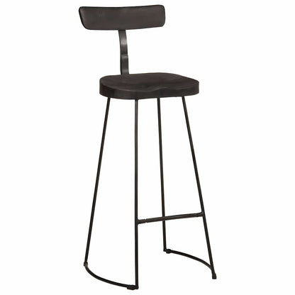 vidaXL Bar Stools 2 pcs Black 49x43x103 cm Solid Wood Mango