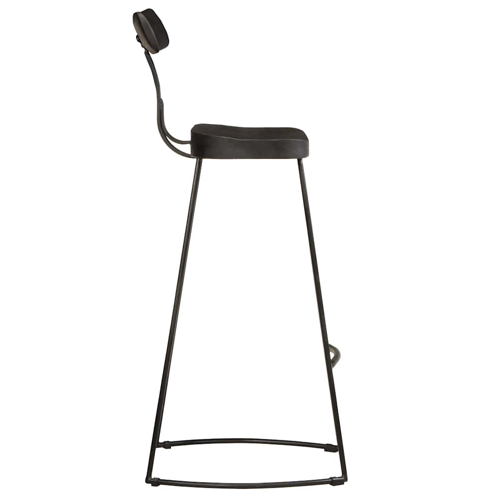 vidaXL Bar Stools 2 pcs Black 49x43x103 cm Solid Wood Mango