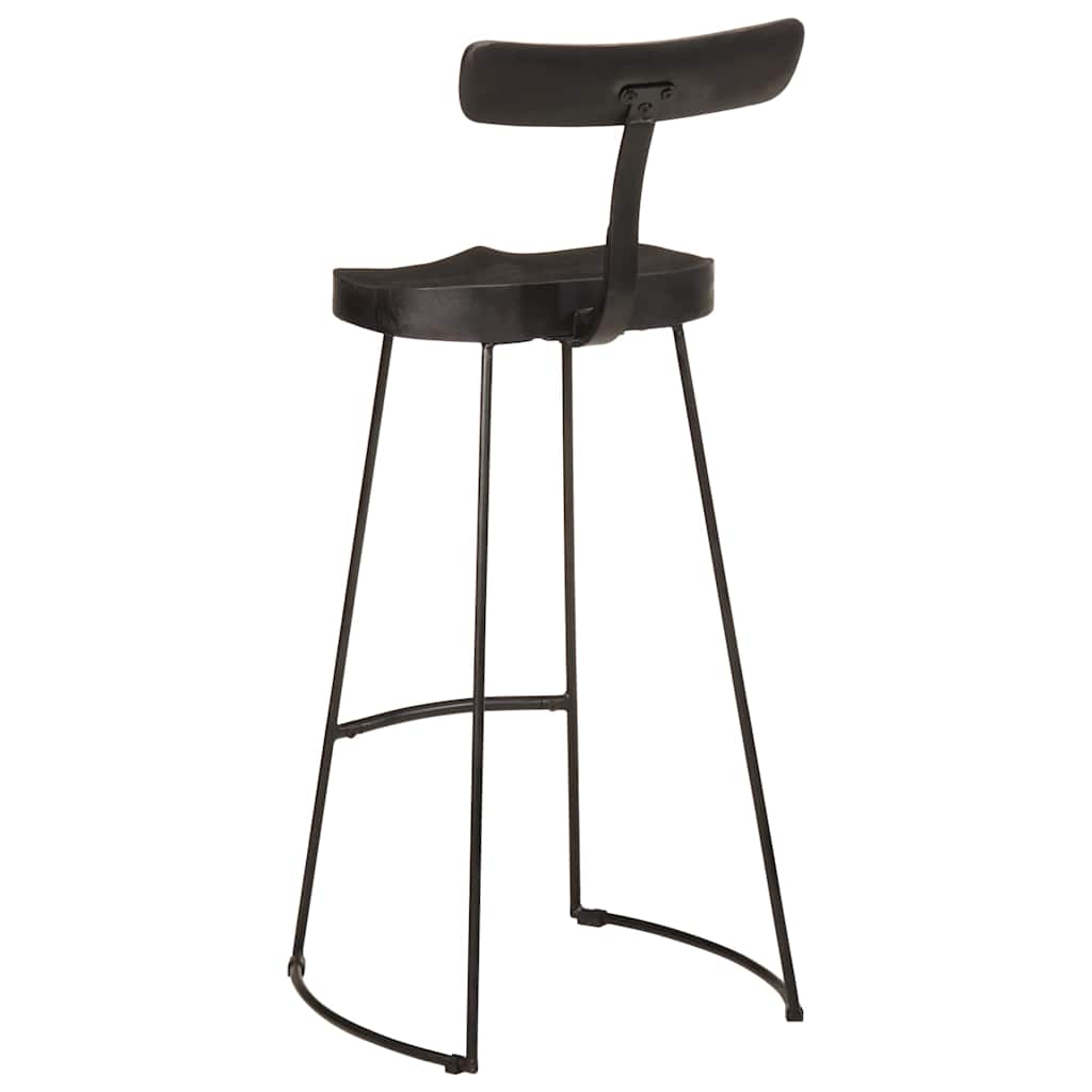 vidaXL Bar Stools 2 pcs Black 49x43x103 cm Solid Wood Mango